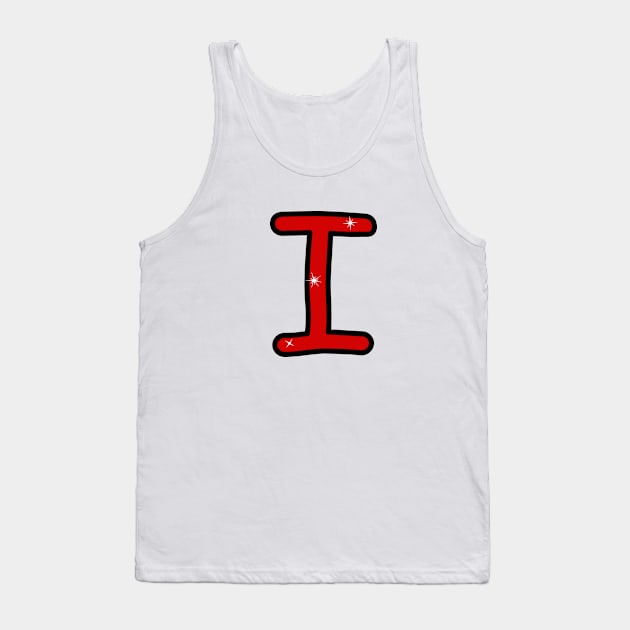 Letter I. Name with letter I. Personalized gift. Abbreviation. Abbreviation. Lettering Tank Top by grafinya